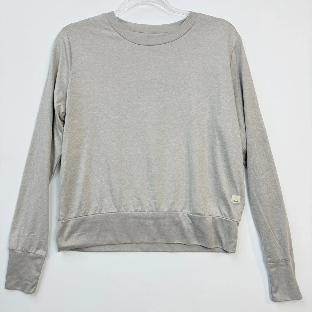 Vuori Daydream Crew Women M Heather Gray Excellent VW133 Long Sleeve Top - Picture 2 of 8